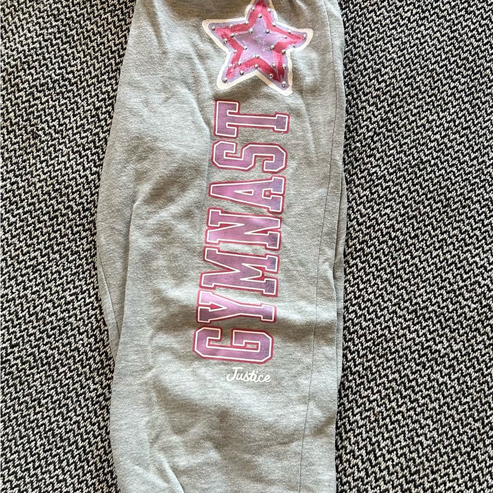 Justice Gray Ribbed Gymnastics Sweatpants